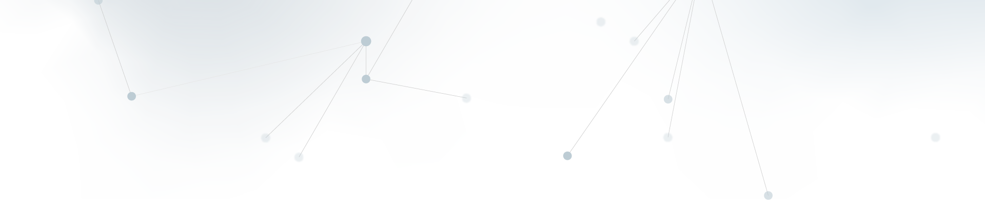 A white background with grey gradient spots, with lines extending to circles creating a connected-network effect.